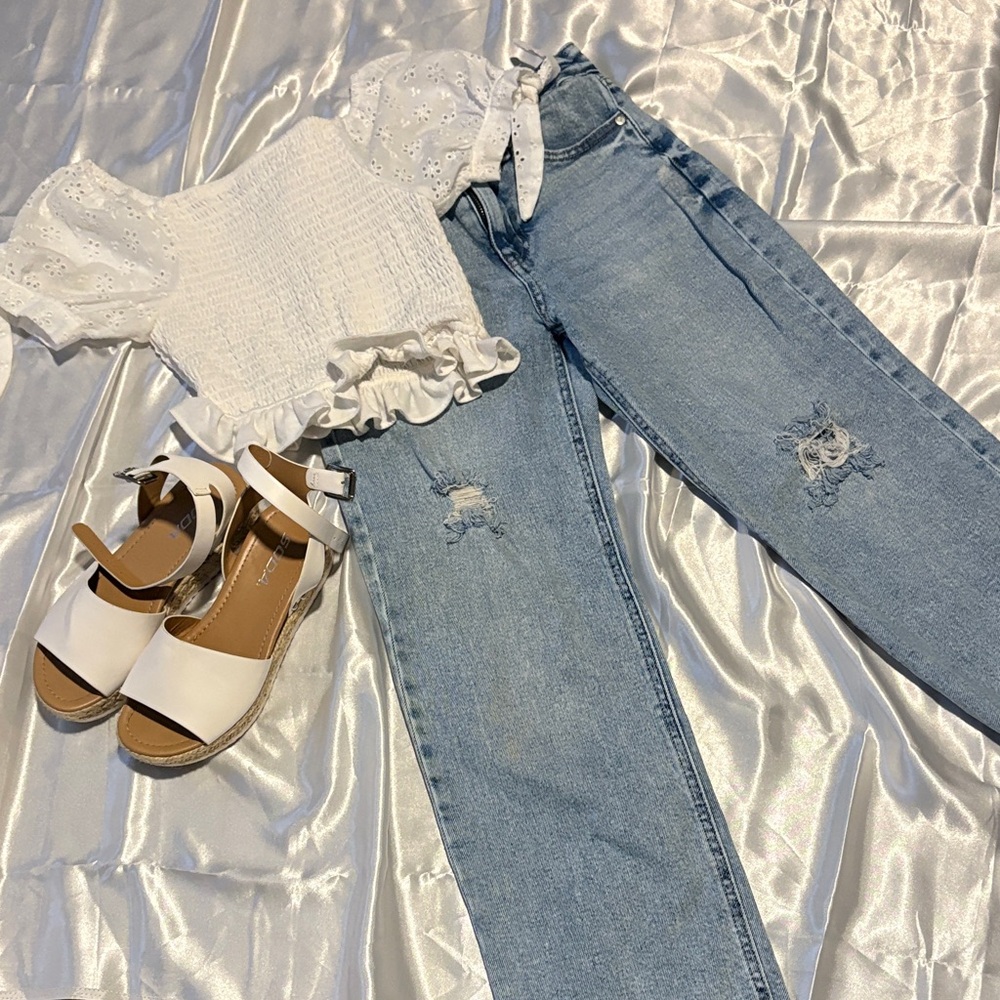 Soda Light Blue Straight Leg Jeans